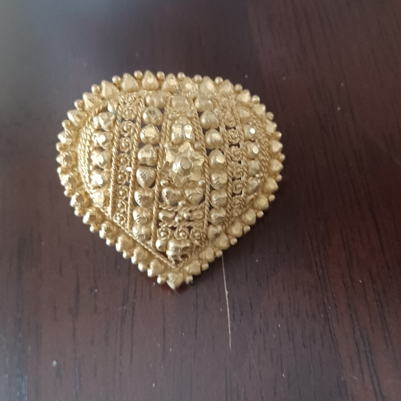 Gold Filigree Double Strand Vintage Etched Ball Necklace with ring set - Picture 11 of 11